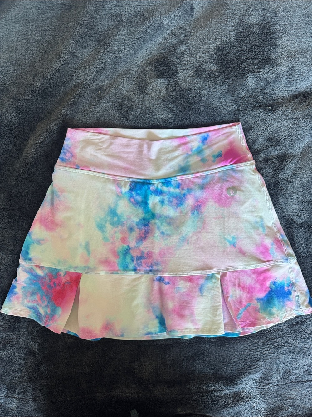 Tie-Dye Pink & Blue Ruffle Skater Skirt